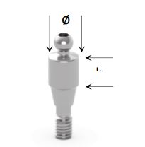 Абатмент шаровидный, совместимый с Dentium/Osstem Regular/Impro/DIO ø 4.0 H 2.0 мм ABC-120